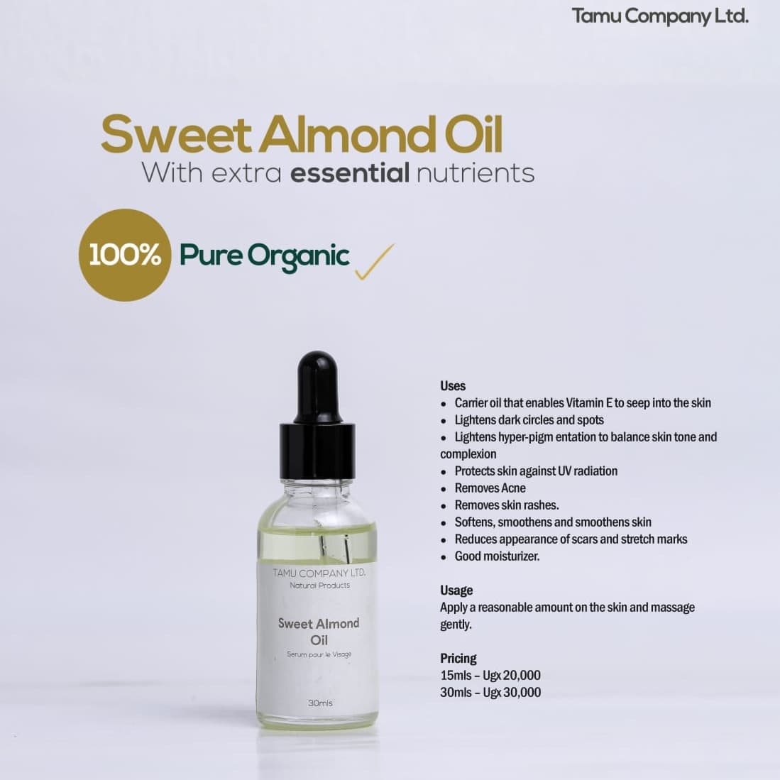 Sweet Almond Oil - 30 mls